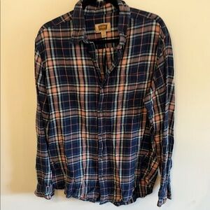 The Foundry Supply Co. Navy and Cream Plaid Shirt
